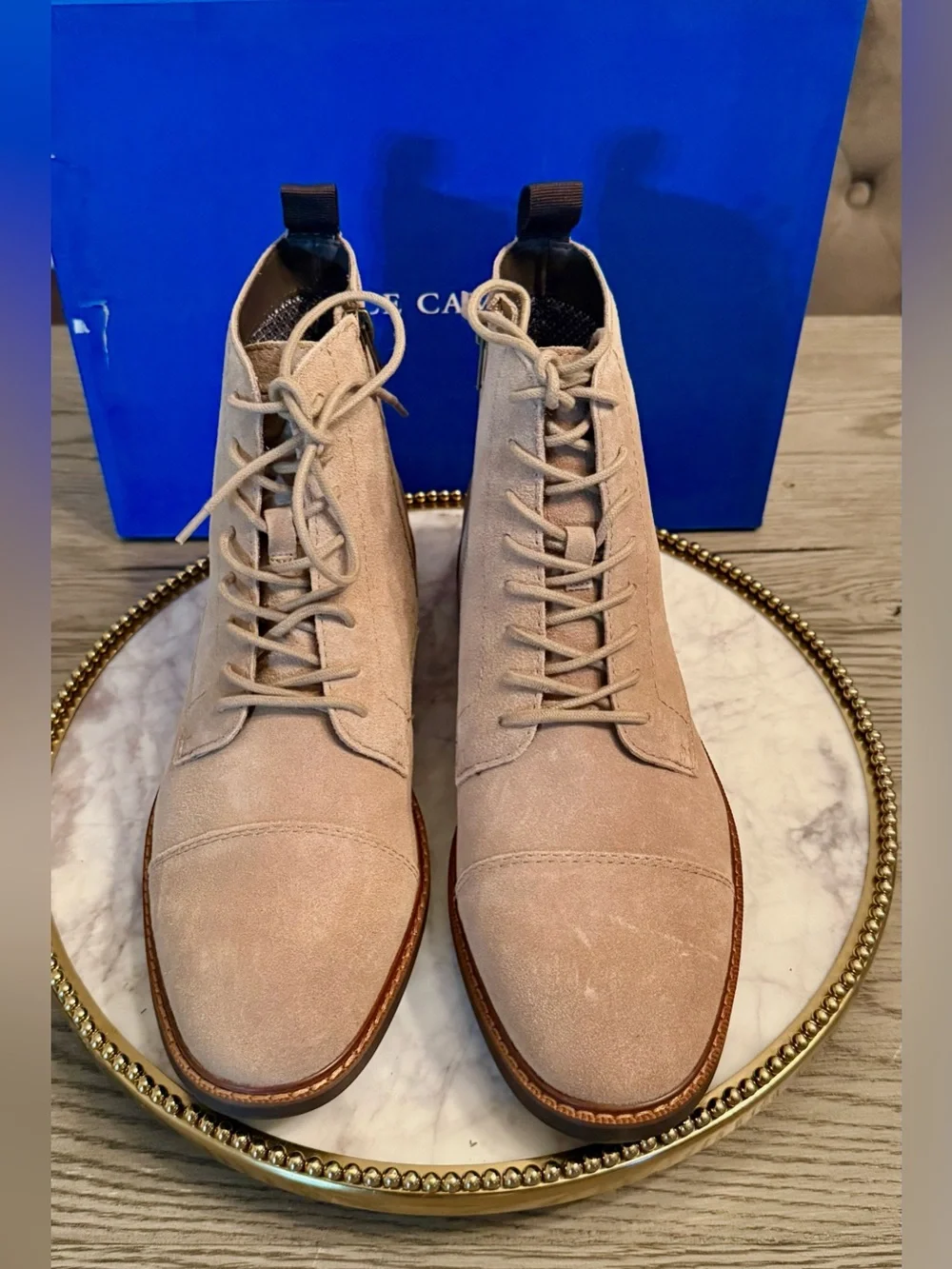 Vince Camuto Men's Ferko Suede Leather Lace-Up Boots in Truffle | SZ. 9.5 NWB